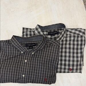 US Polo Association by Ralph Lauren Mens Bundle of 2 Black Checkered Shirts 4 XL